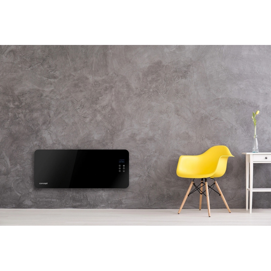Concept KS4010 - Aquecedor eléctrico/convector 1000/2000W IP24 preto + controlo remoto