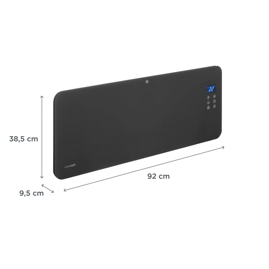 Concept KS4100 - Aquecedor elétrico inteligente/convector 1000/2000W Wi-Fi IP24 cinzento