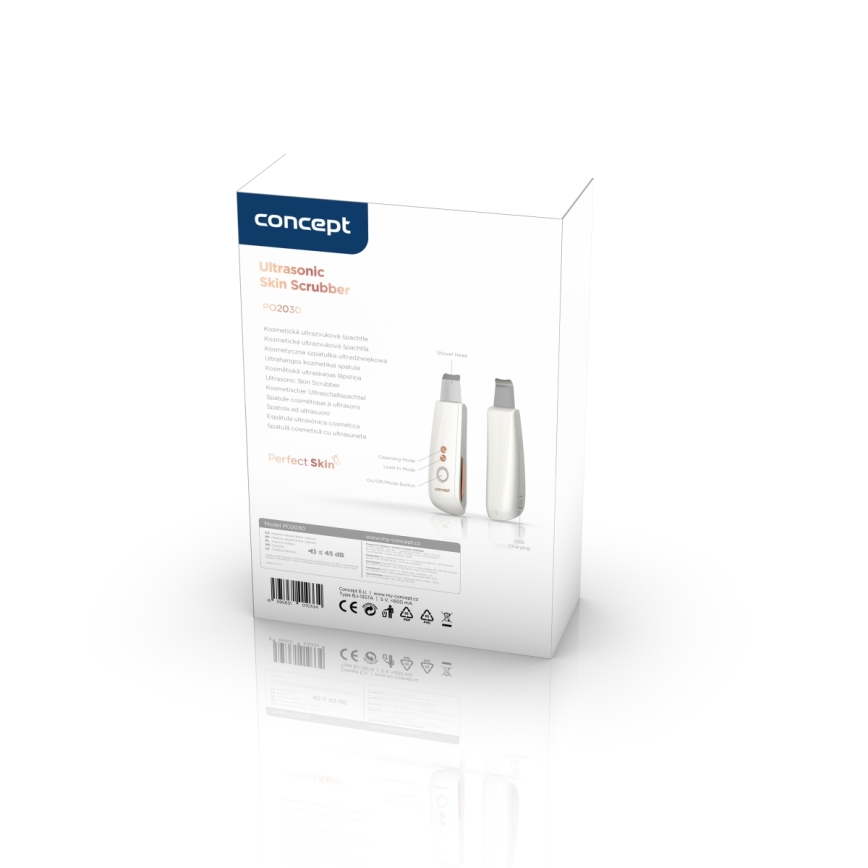 Concept PO2030 - Espátula ultra-sónica para cosméticos PERFECT SKIN 2,5W/5V USB 600 mAh branco