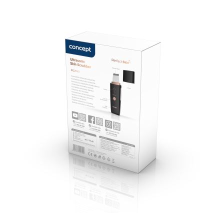 Concept PO2060 - Espátula ultra-sónica para cosméticos PERFECT SKIN 3,5W/5V USB 500 mAh IPX6 preto
