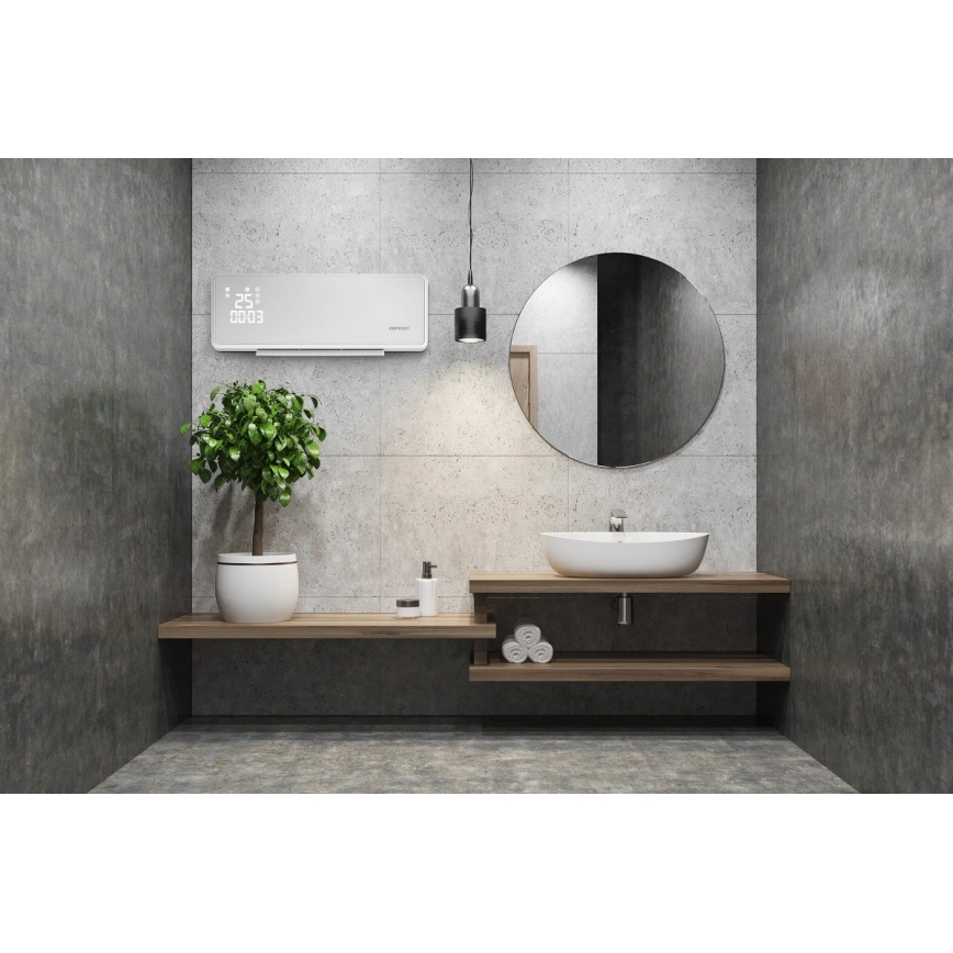 Concept QH4000 - Aquecedor elétrico 1000/2000W IP22 branco + controlo remoto