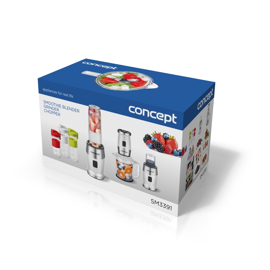 Concept SM3391 - Liquidificador de batidos com acessórios 700W/230V branco