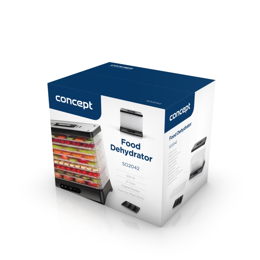 Concept SO2042 - Secador para alimentos 500W/230V preto + molde de silicone
