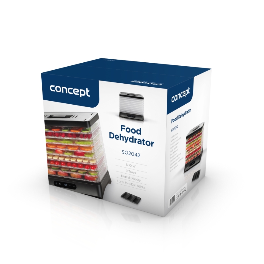 Concept SO2042 - Secador para alimentos 500W/230V preto + molde de silicone