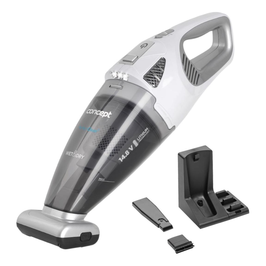 Concept VP4370 - Aspirador de mão WET & DRY PERFECT CLEAN 90W/14,8V 2200 mAh branco