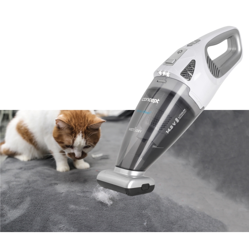 Concept VP4370 - Aspirador de mão WET & DRY PERFECT CLEAN 90W/14,8V 2200 mAh branco