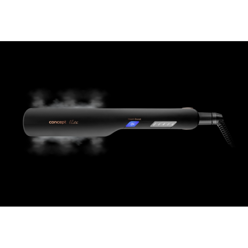 Concept VZ6010 - Alisador de cabelo a vapor com visor LED ELITE STEAM BOOST 54W/230V preto