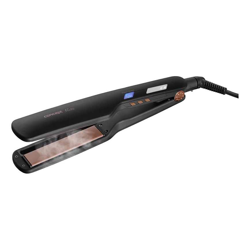 Concept VZ6010 - Alisador de cabelo a vapor com visor LED ELITE STEAM BOOST 54W/230V preto