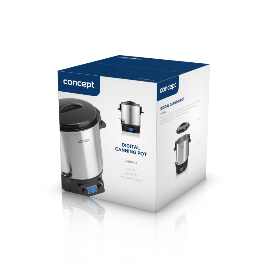 Concept ZH0040 - Caldeira de conservação 27 l 2000W/230V aço inoxidável/preto
