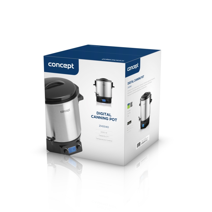 Concept ZH0040 - Caldeira de conservação 27 l 2000W/230V aço inoxidável/preto