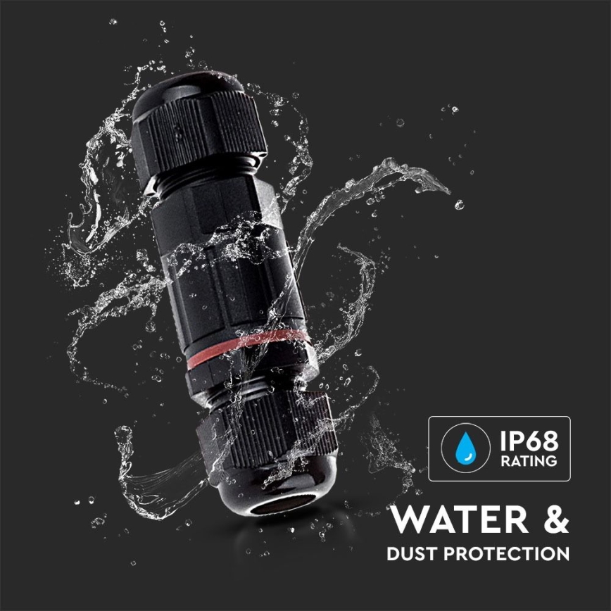 Conector à prova de água IP68 preto