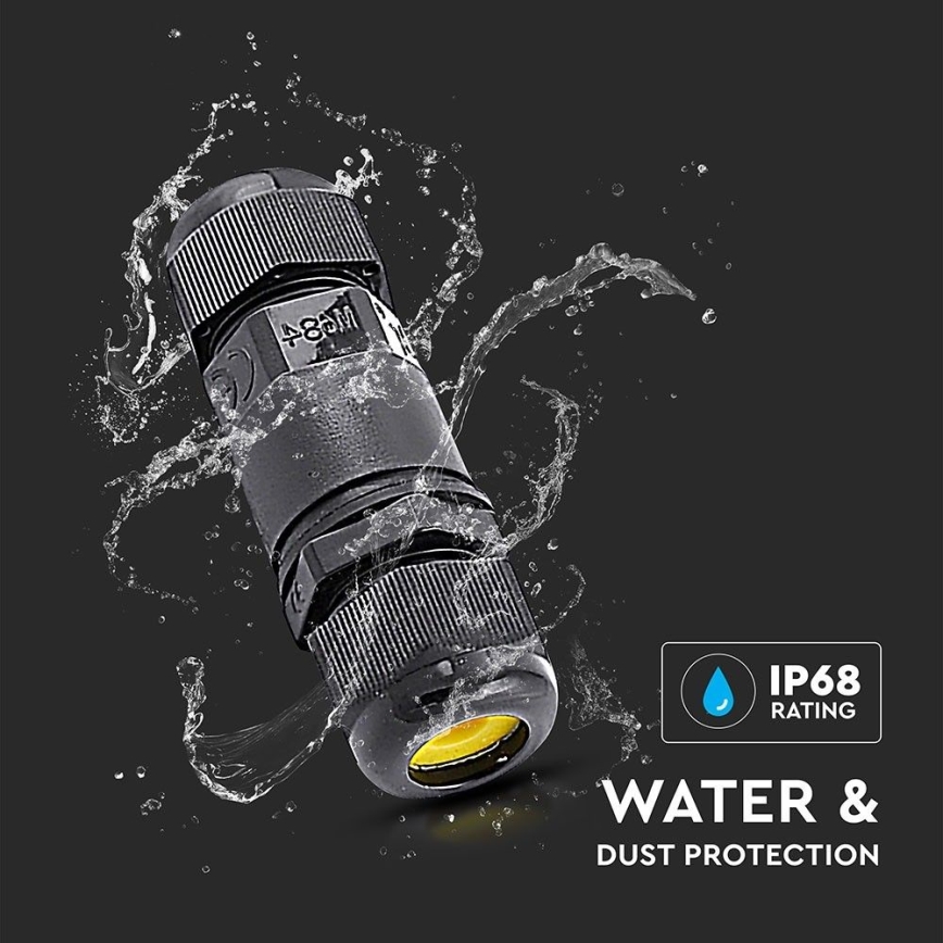 Conector à prova de água IP68 preto