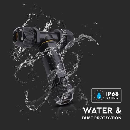 Conector à prova de água IP68 preto