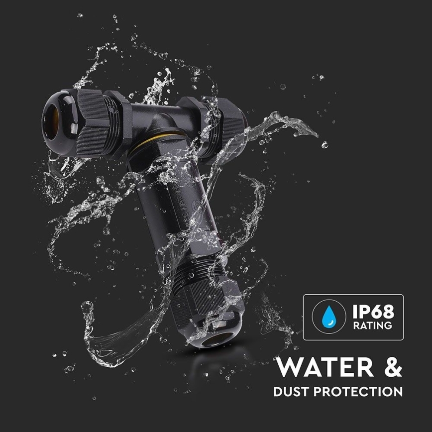 Conector à prova de água IP68 preto