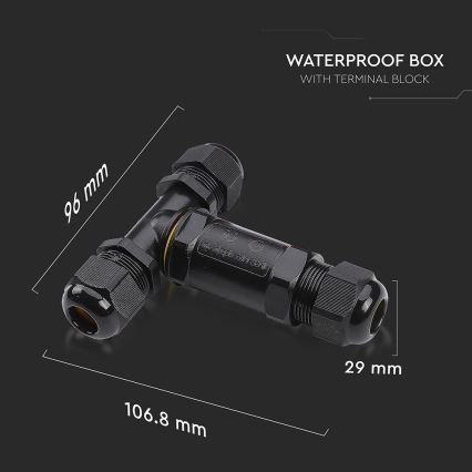 Conector à prova de água IP68 preto