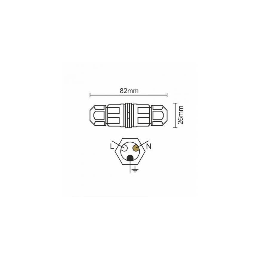 Conector de conexão C20A/WP/3x1,5/2