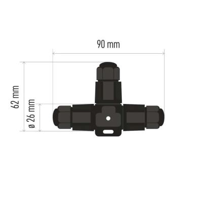 Conector em T com cabo IP68