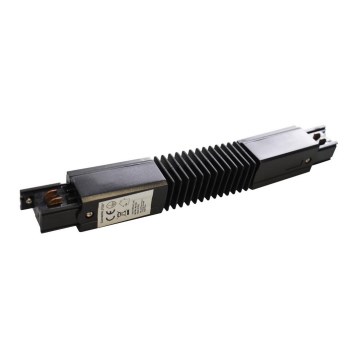Conector para iluminações em sistema de carril 3-fases TRACK tipo preto Flexi