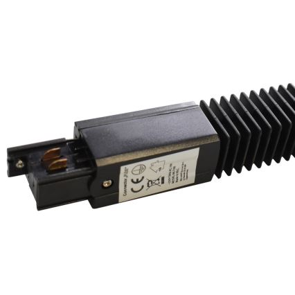 Conector para iluminações em sistema de carril 3-fases TRACK tipo preto Flexi