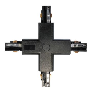 Conector para iluminações em sistema de carril 3-fases TRACK tipo preto +