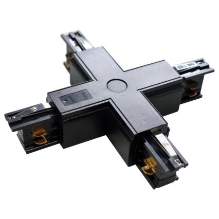 Conector para iluminações em sistema de carril 3-fases TRACK tipo preto +