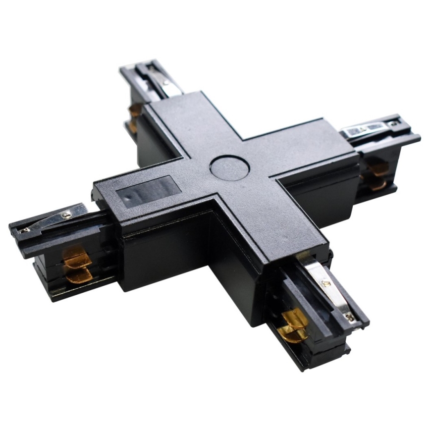 Conector para iluminações em sistema de carril 3-fases TRACK tipo preto +