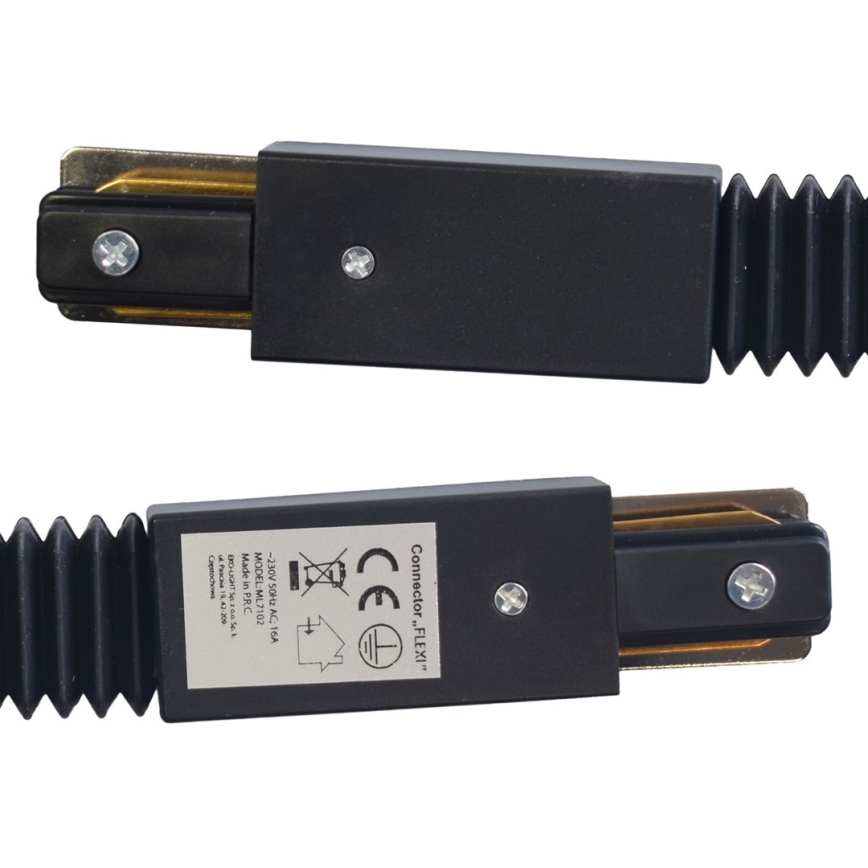 Conector para iluminações em sistema de carril TRACK preto tipo Flexi