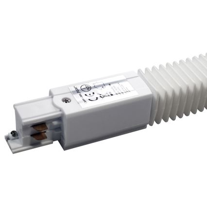 Conector para iluminações em sistema de carril trifásico TRACK branco tipo Flexi