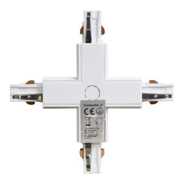 Conector para iluminações em sistema de carril trifásico TRACK branco tipo +