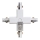 Conector para iluminações em sistema de carril trifásico TRACK branco tipo +
