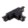 Conector para iluminações em sistema de carril trifásico TRACK preto tipo T