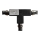 Conector para iluminações em sistema de carril trifásico TRACK preto tipo T