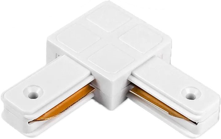 Conector para luminárias em sistema de calha monofásico tipo L branco