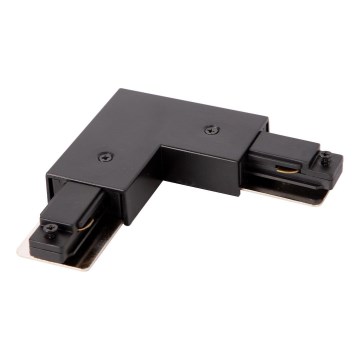 Conector para luminárias em sistema de calha monofásico tipo L + fonte de alimentação preta