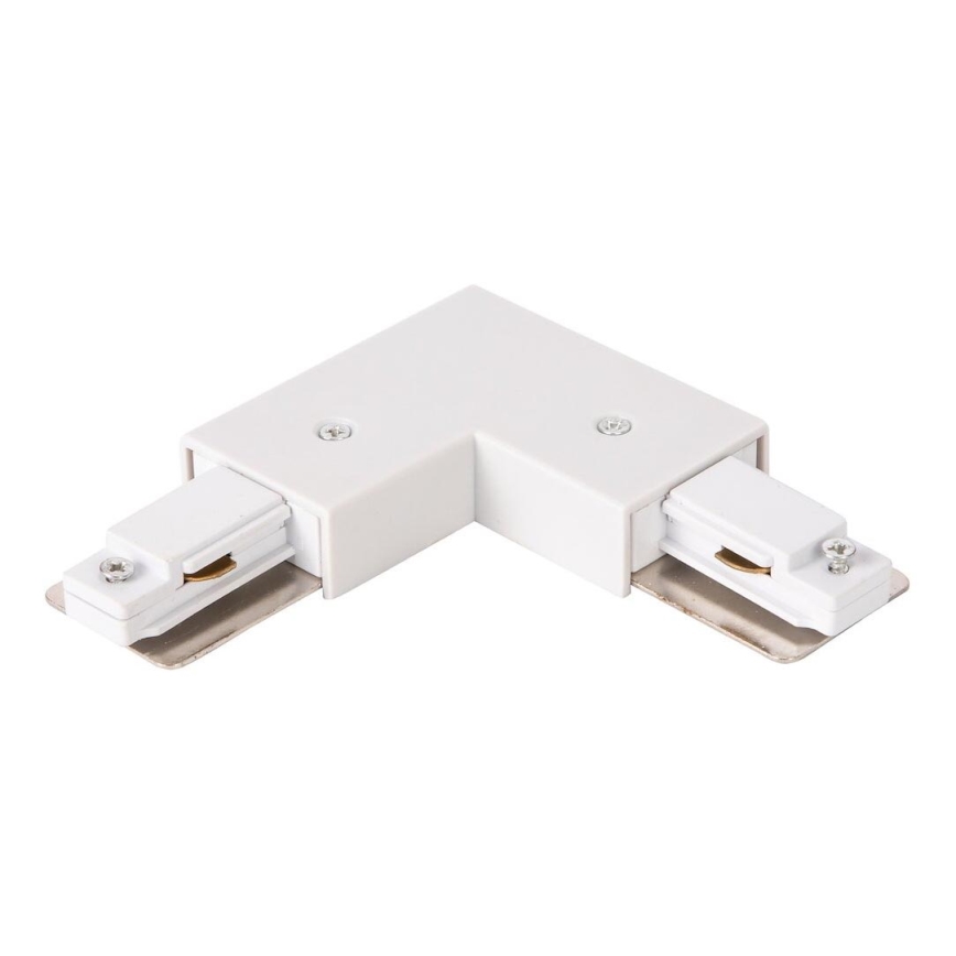 Conector para luzes no sistema de carris monofásico tipo L + fonte de alimentação branco