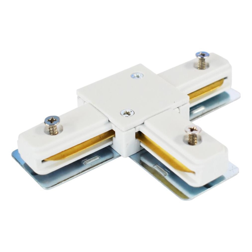 Conector para luzes no sistema de carris monofásico tipo T branco
