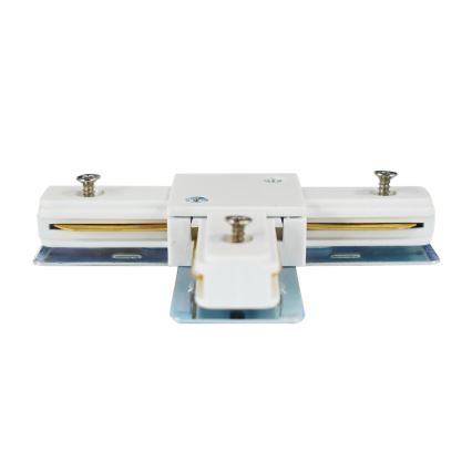Conector para luzes no sistema de carris monofásico tipo T branco