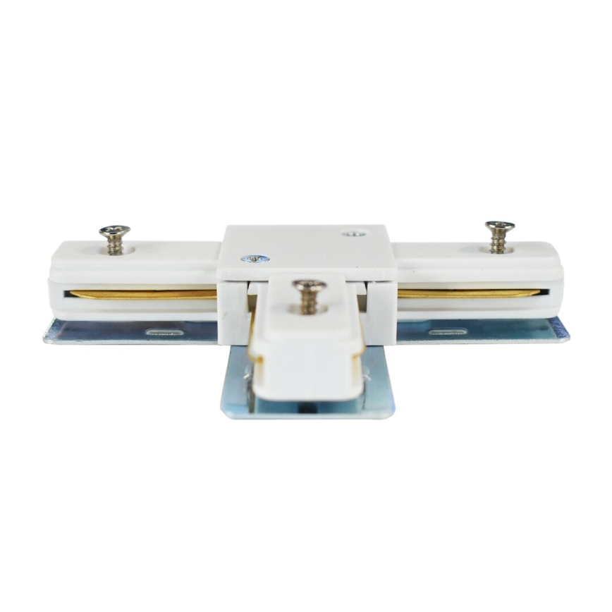 Conector para luzes no sistema de carris monofásico tipo T branco