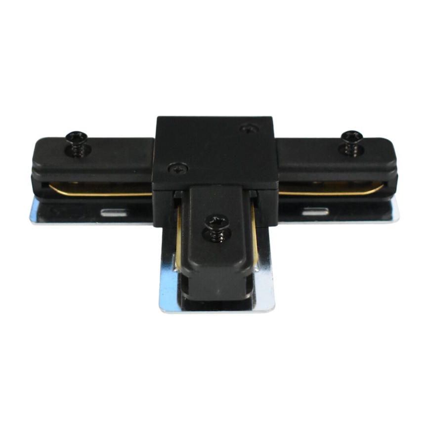 Conector para luzes no sistema de carris monofásico tipo T preto