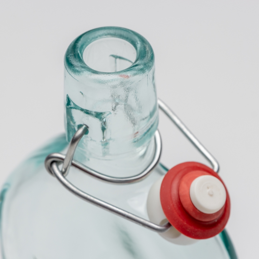 Conjunto 1x frasco de vidro e 2x copos para shots transparente com padrão de alperce