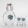 Conjunto 1x frasco de vidro e 2x copos para shots transparente com padrão de ameixa