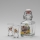 Conjunto 1x frasco de vidro e 2x copos para shots transparente com padrão de javali