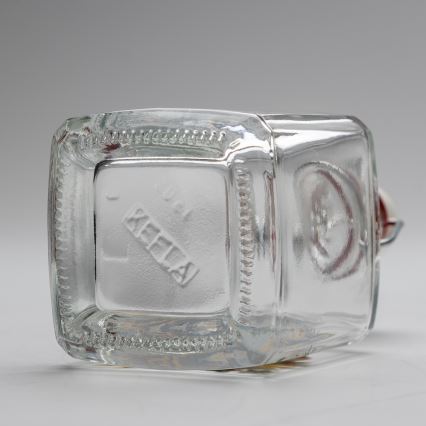 Conjunto 1x frasco de vidro e 2x copos para shots transparente com padrão de javali