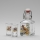 Conjunto 1x frasco de vidro e 2x copos para shots transparente com padrão de raposa