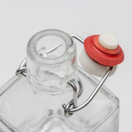 Conjunto 1x frasco de vidro e 2x copos para shots transparente com padrão de raposa