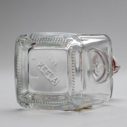 Conjunto 1x frasco de vidro e 2x copos para shots transparente com padrão de raposa