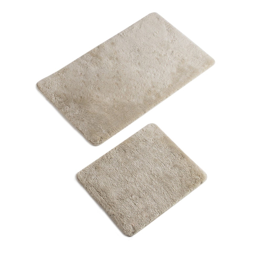 CONJUNTO 2x Tapete de banheiro 60x100 cm bege