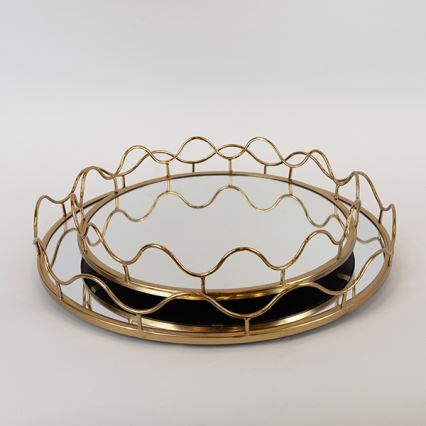 CONJUNTO 2x Bandejas decorativa diâmetro 39/30,5 cm