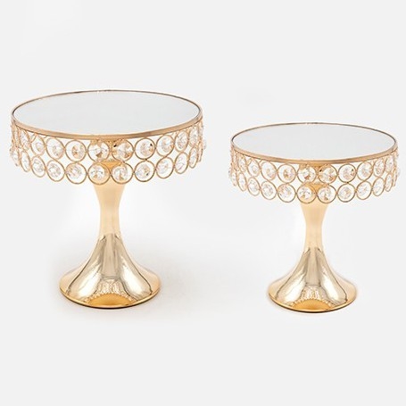 CONJUNTO 2x Bandejas decorativa diâmetro 20/25 cm dourado