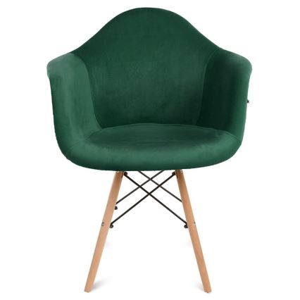 CONJUNTO 2x Cadeira de refeição NEREA 80x60,5 cm verde/faia